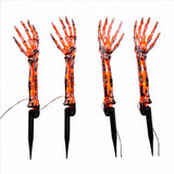 Orange Light Ghost Hands Halloween Decor 2 Pair Set