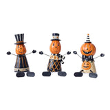 3 Sets Melrose International Jack-o-Lantern Shelf Sitter Halloween Decor Indoor
