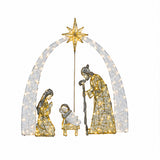 Lighted Nativity Scene Christmas Yard Decor Warm White LED