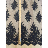 Bridal Lace Polyester Lace Fabric - 8 Colors, Floral Corded Embroidery, 50-51" Width (1 Yard)