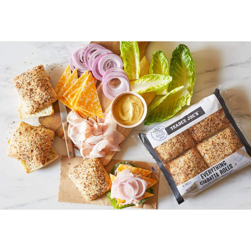 Trader Joes Everything Ciabatta Rolls/14.1 Oz