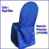 1 Piece Royal Blue Versailles Damask Jacquard Polyester Banquet Chair Cover