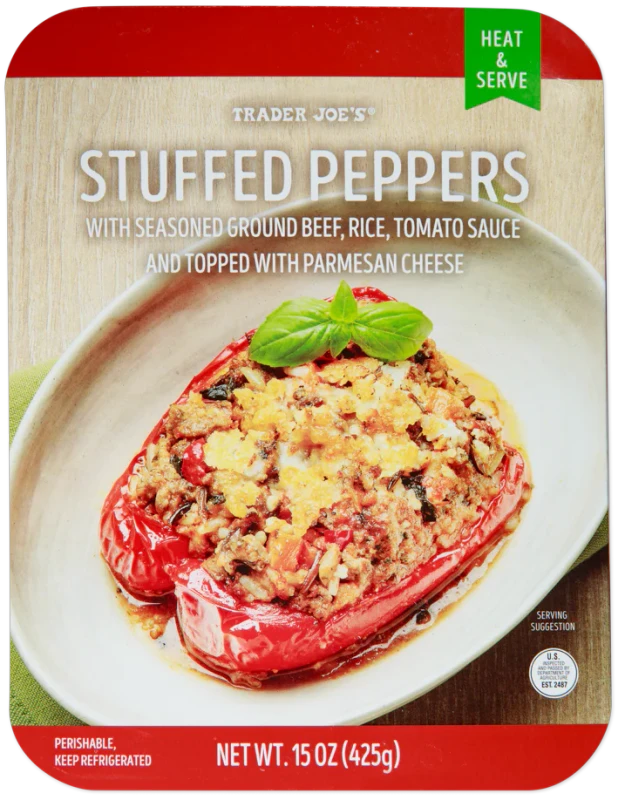 Stuffed Red Bell Peppers – Ground Beef & Wild Rice