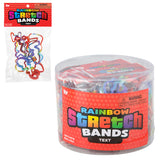 Rainbow Silicone Stretch Bands (144 Pc Can)