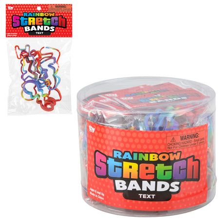 Rainbow Silicone Stretch Bands (144 Pc Can)