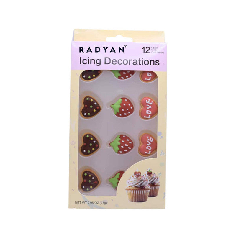 Valentines Cake Decorations Love Heart Strawberry Edible