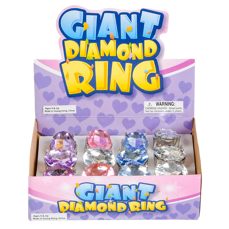 Giant Faux Diamond Ring 1" (1 DZ)