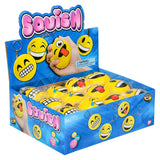 Emoticon Squish Backpack Clip (24 Pack Display)