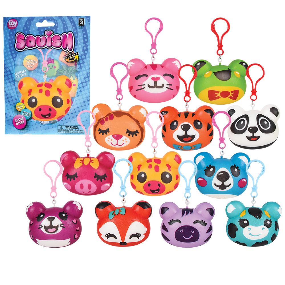 Squish Animal Backpack Clips Assortment (1 DZ)