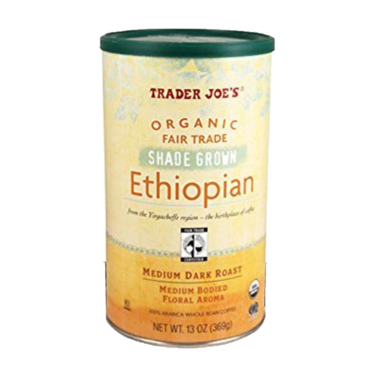 Trader Joe's Organic Fair Trade Shade Grown Ethiopian Whole Bean Coffee