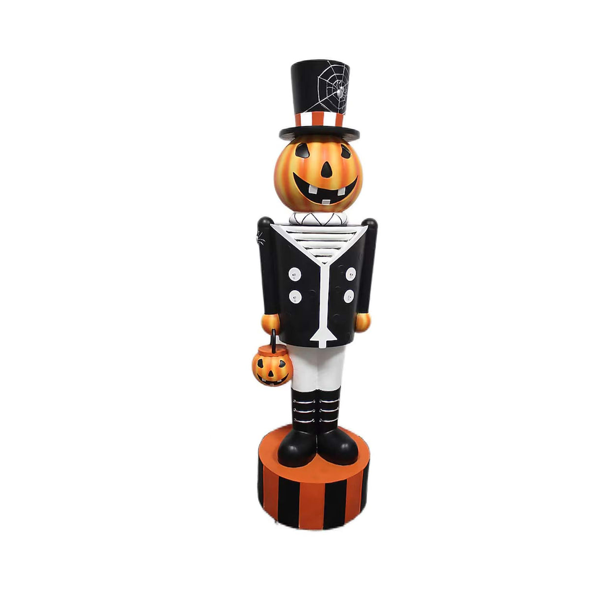 4ft Lighted Jack-o-Lantern Nutcracker Resin Porch Decoration