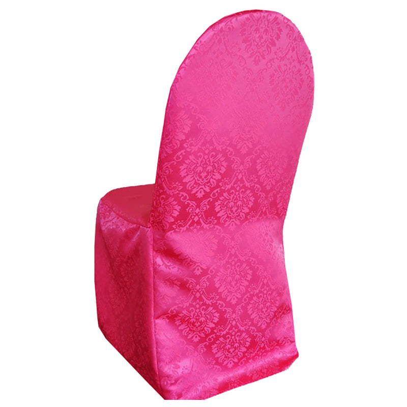 1 Piece Timeless Damask Jacquard Polyester Chair Cover Fuchsia