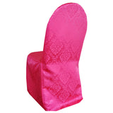 1 Piece Timeless Damask Jacquard Polyester Chair Cover Fuchsia