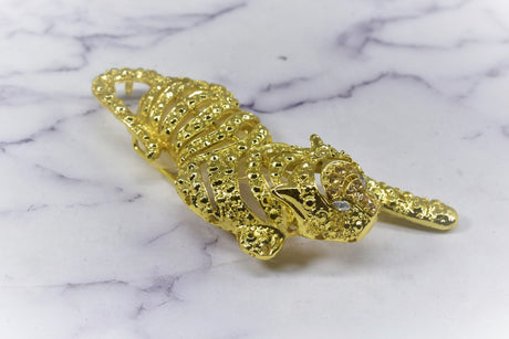 Rhinestone Tiger Buckle Connector Gold