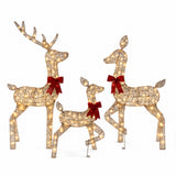 3-Piece Lighted Reindeer Family Outdoor Christmas Set