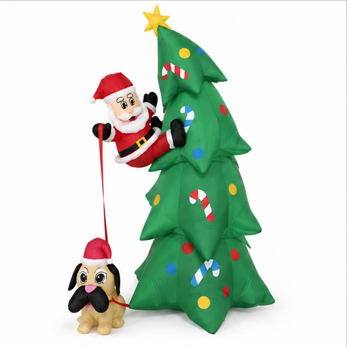 6FT Santa Climbing Tree with Dog Christmas Decor
