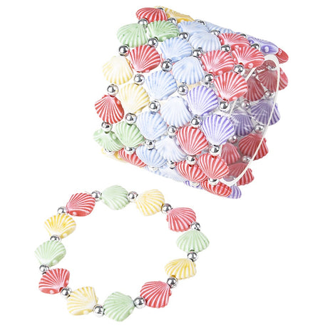Faux Shell Bead Bracelet (1 DZ)