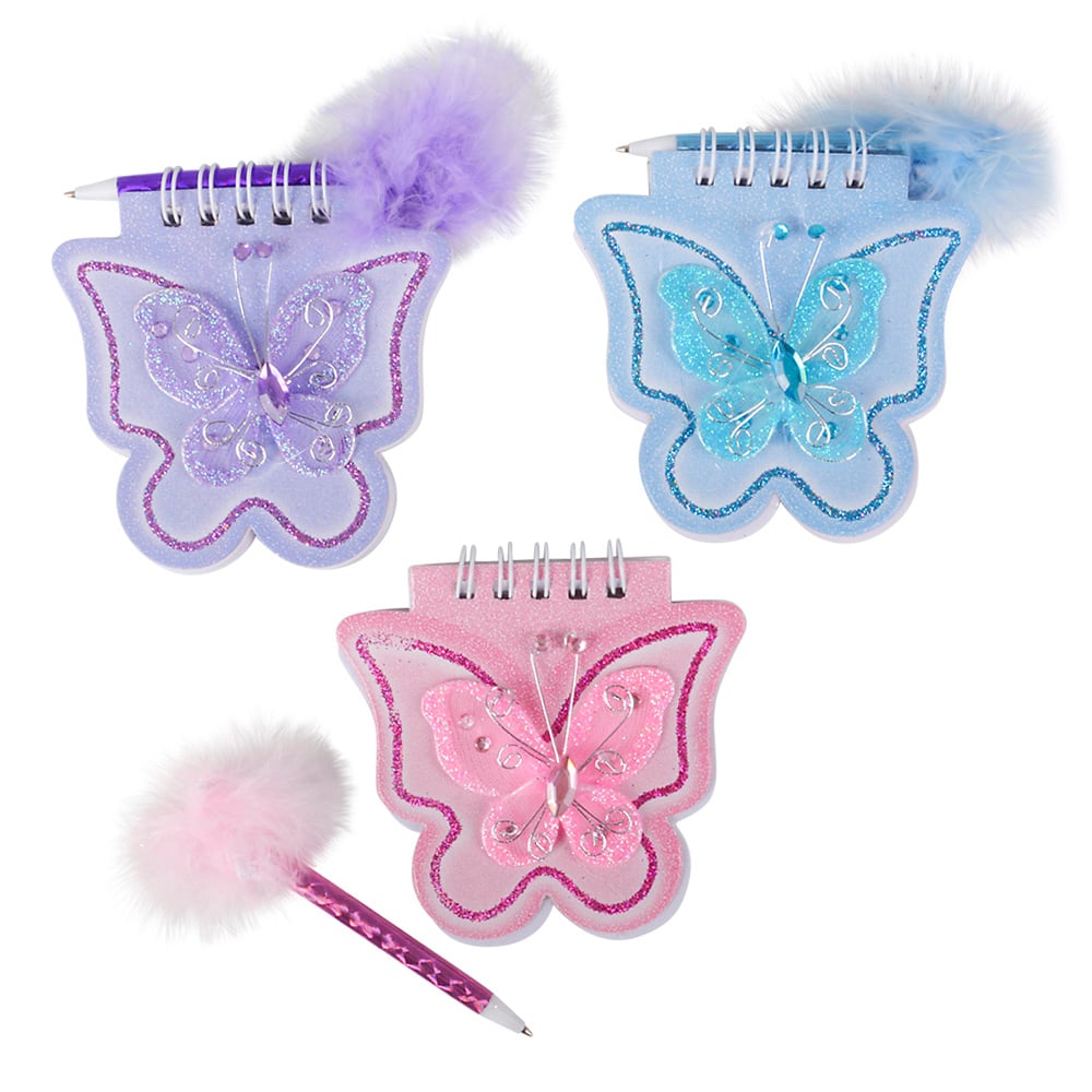Butterfly Note Pad With Pen (1 DZ)