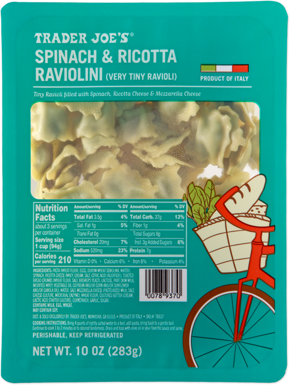 Mini Spinach and Ricotta Raviolini Pasta Pockets