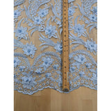 3D Embroidered Flower Lace Fabric – Pearl Floral, 54-55" Width, 1 Yard