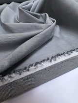 Cotton Blend Houndstooth Woven White Gray