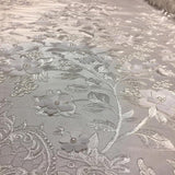 3D Embroidered Satin Floral Pearl Lace Fabric - 100 Percent Polyester Fabric, Floral Pearl Embroidery, 52" Width, 12" Panel (1 Yard)
