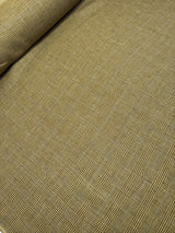 Italian Checked Linen Fabric Brown Beige