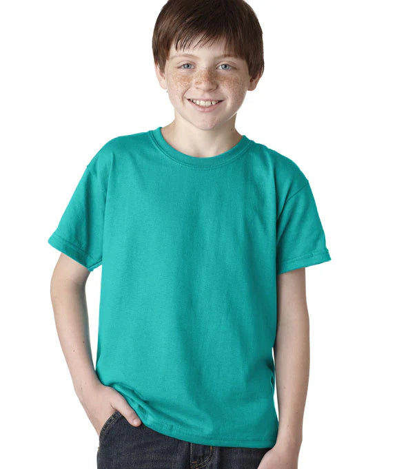 Gildan 5000B Youth Heavy Cotton Fabric - Jade Dome, Short Sleeve T-Shirt, Classic Fit (1 Piece)