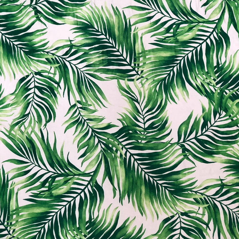 Big Leaves Design Polyester Spandex Fabric - Big Leaves Print, 58"-60" Width