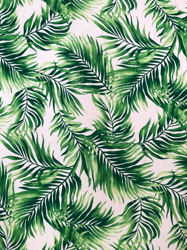 Big Leaves Design Polyester Spandex Fabric - Big Leaves Print, 58"-60" Width