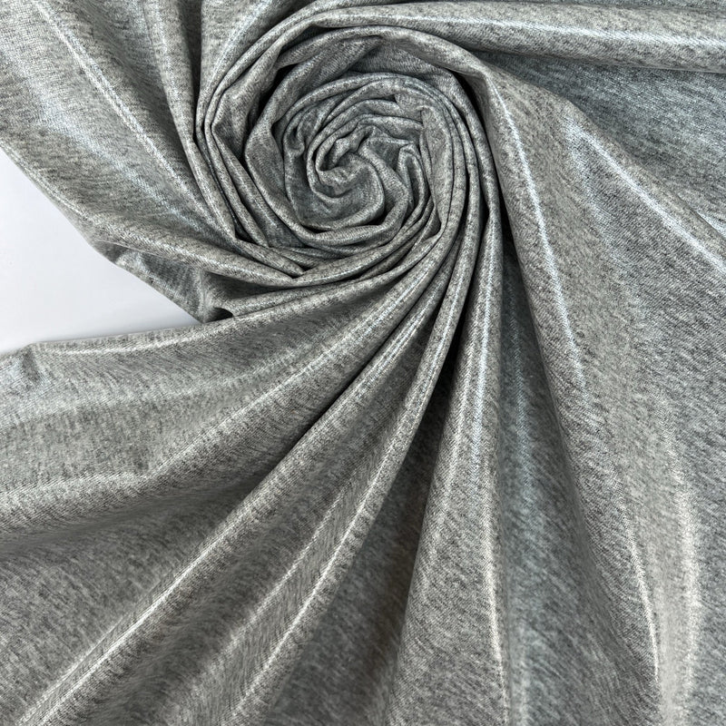 Cotton Knitted Fabric Melange Gray