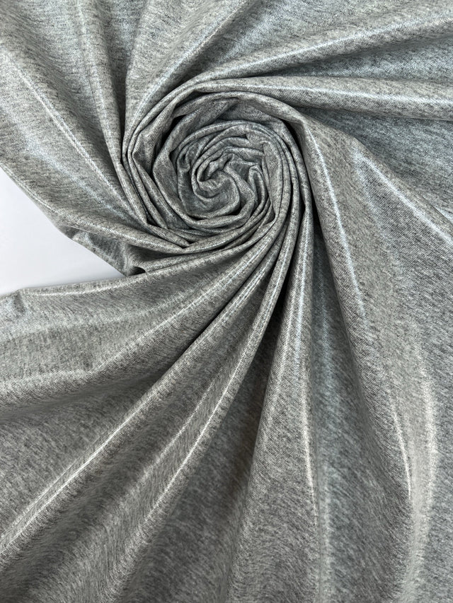Cotton Knitted Fabric Melange Gray