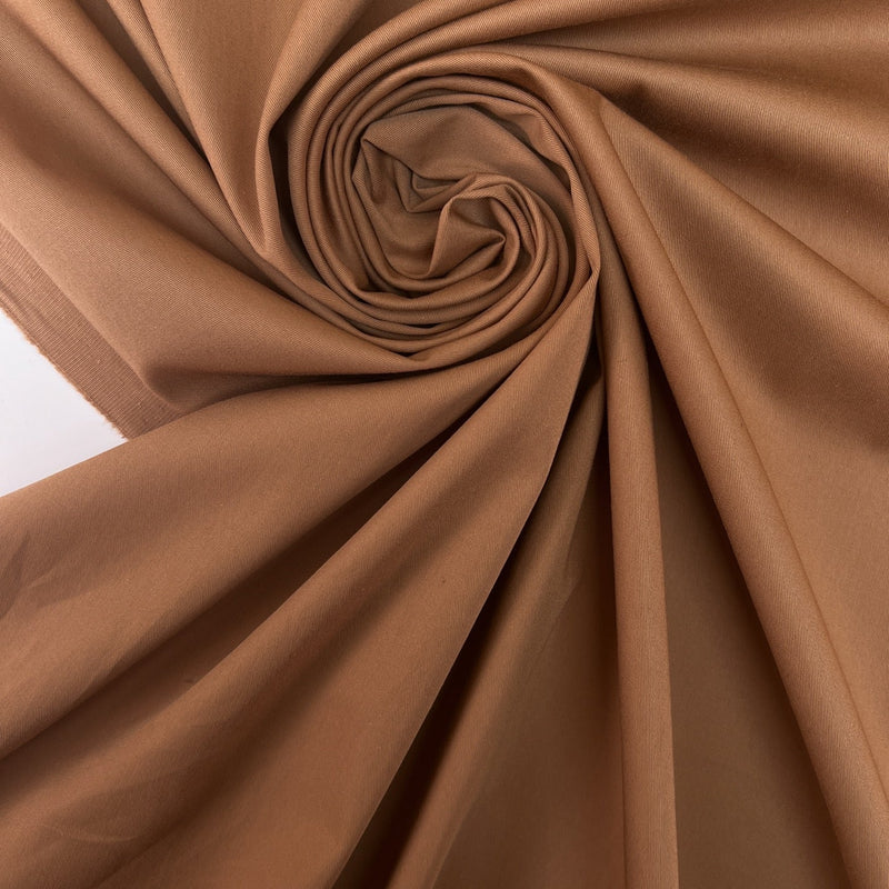 Beige Cotton Elastane Twill