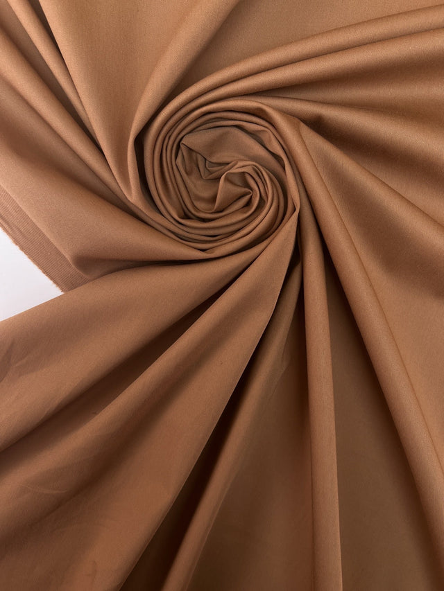Beige Cotton Elastane Twill