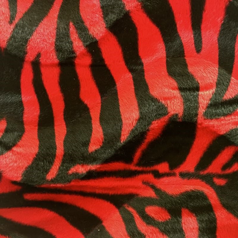 Faux Fur Fabric Big Zebra Print Velboa