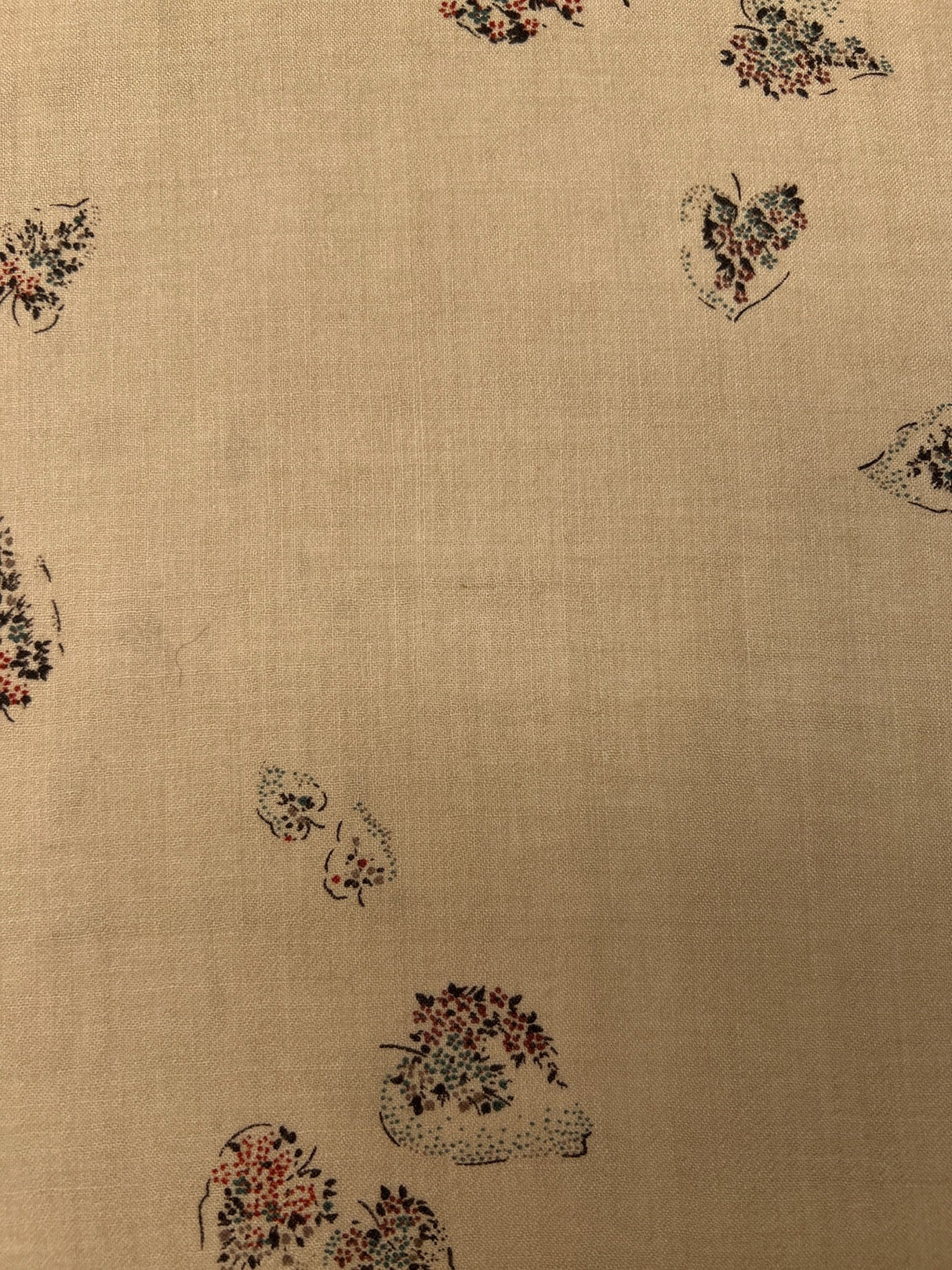 Printed Beige Wool Fabric