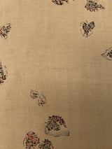 Printed Beige Wool Fabric
