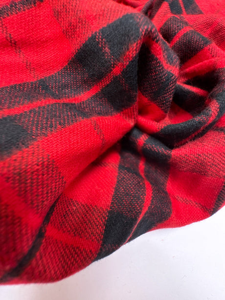 Cotton Flannel Checked Red Black