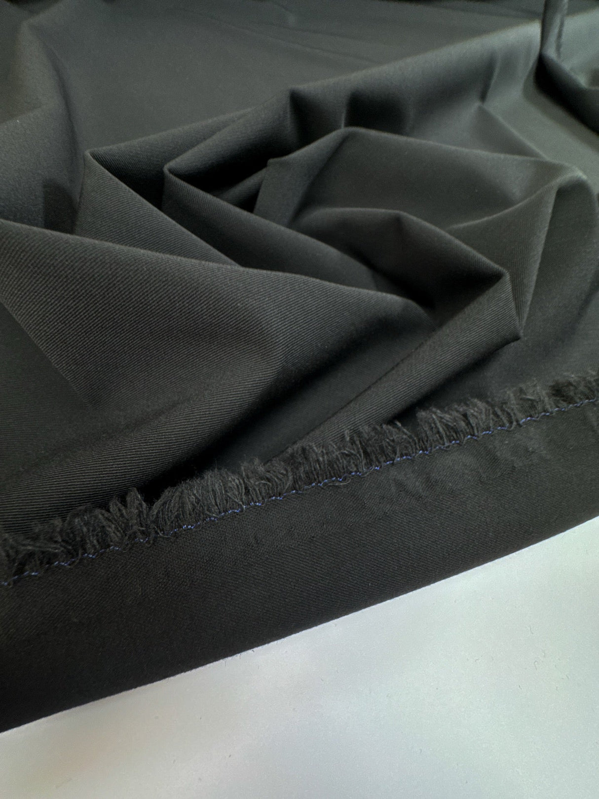 Black Polyester Viscose Elastane Twill