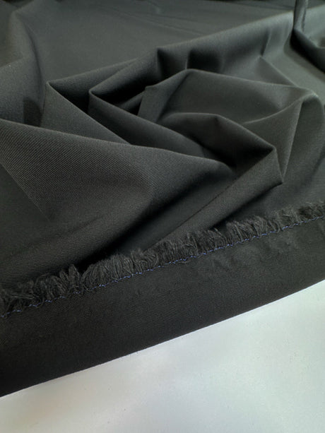Black Polyester Viscose Elastane Twill