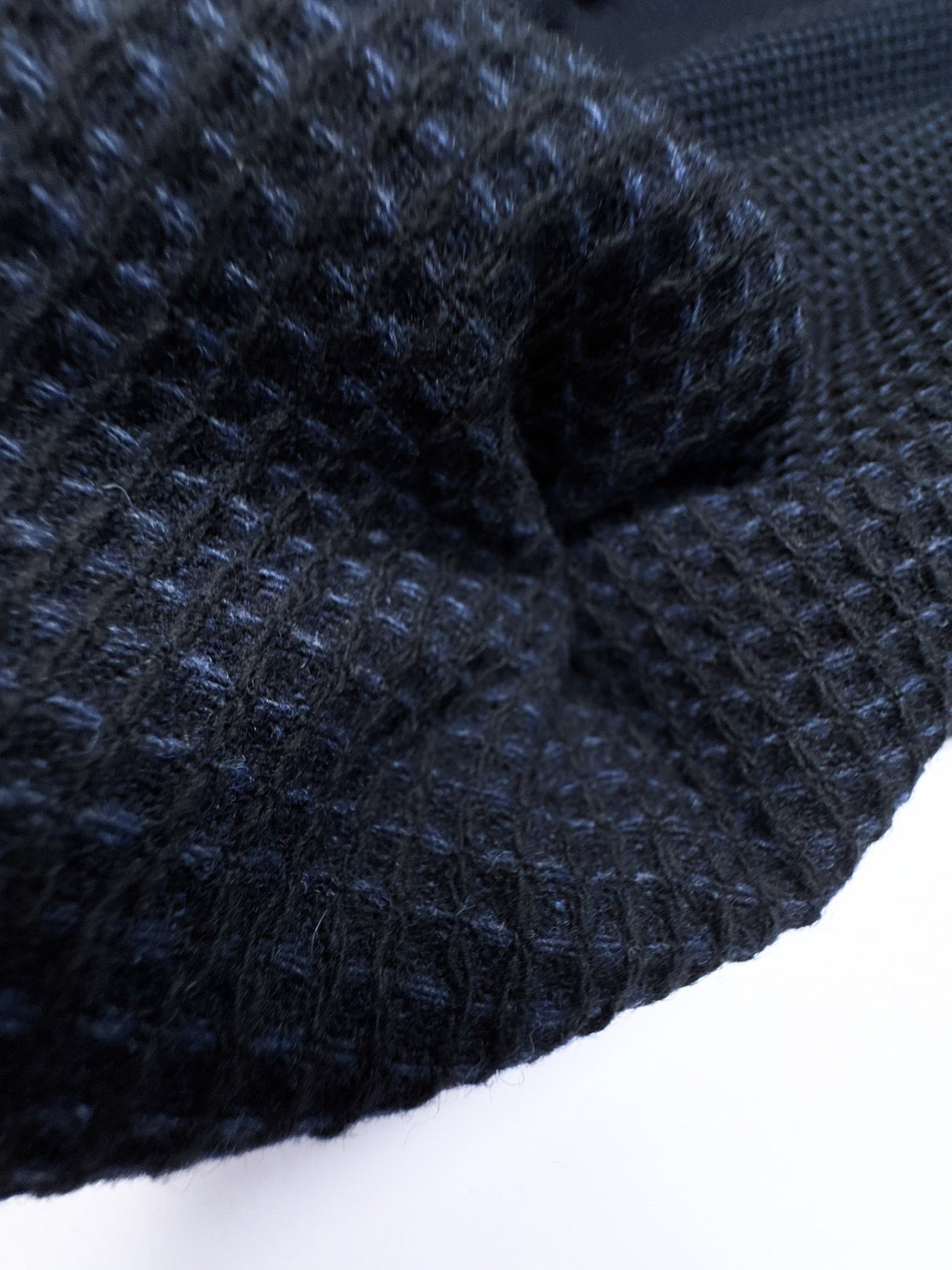 Wool Cotton Fabric Blue Black