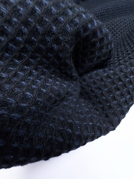 Wool Cotton Fabric Blue Black