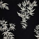 1 yarda de tela de lino rayón negro con estampado floral y bambú, tejido de peso medio impreso, ancho de 53 pulgadas
