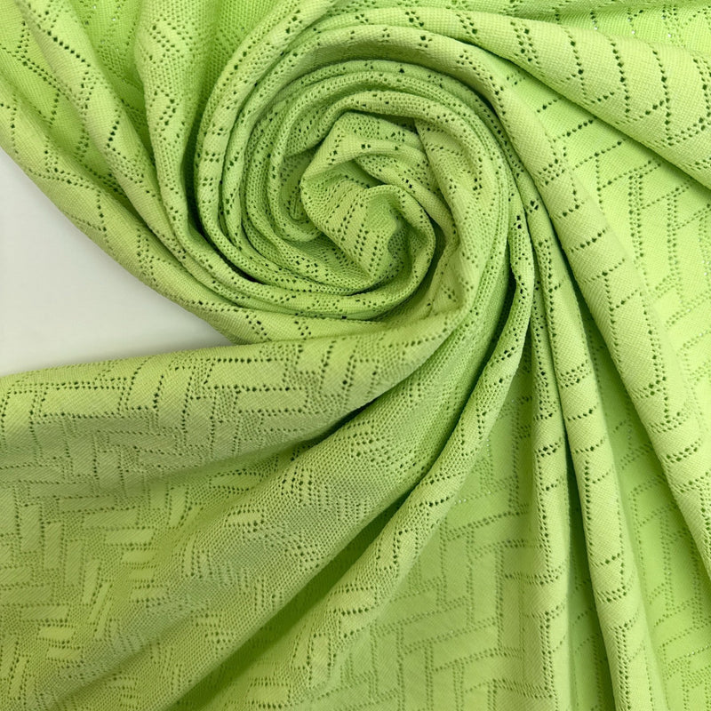 Polyamide Elastane Knitted Fabric Green Geometric