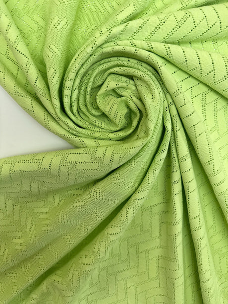Polyamide Elastane Knitted Fabric Green Geometric