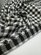 Cotton Tweed Checked Black White