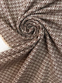 Wool Abstract White Brown Fabric