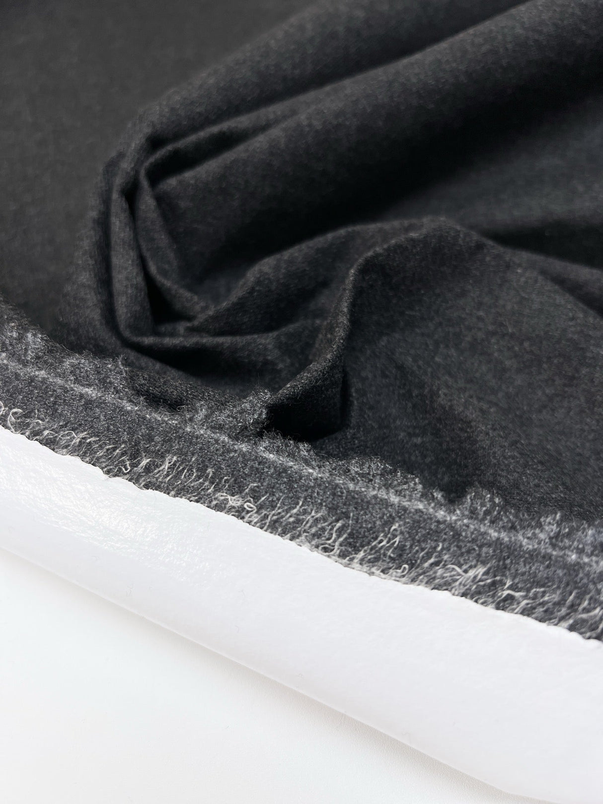 Italian Melange Bonded Wool Fabric Gray Black
