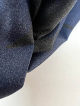 Italian Printed Polyester Crepe Floral Blue Black