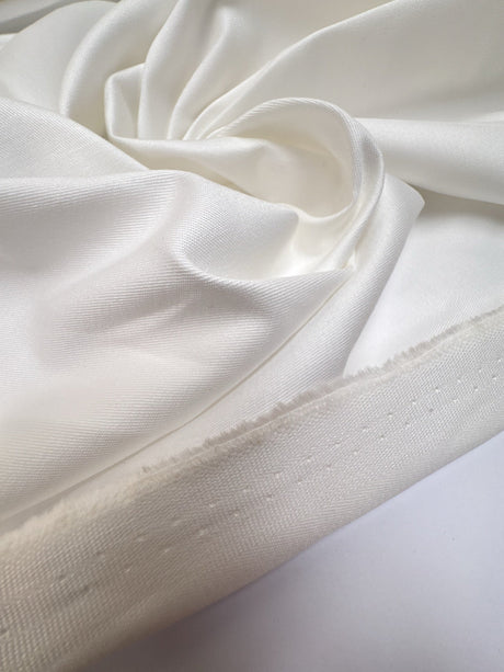 White Viscose Elastane Twill